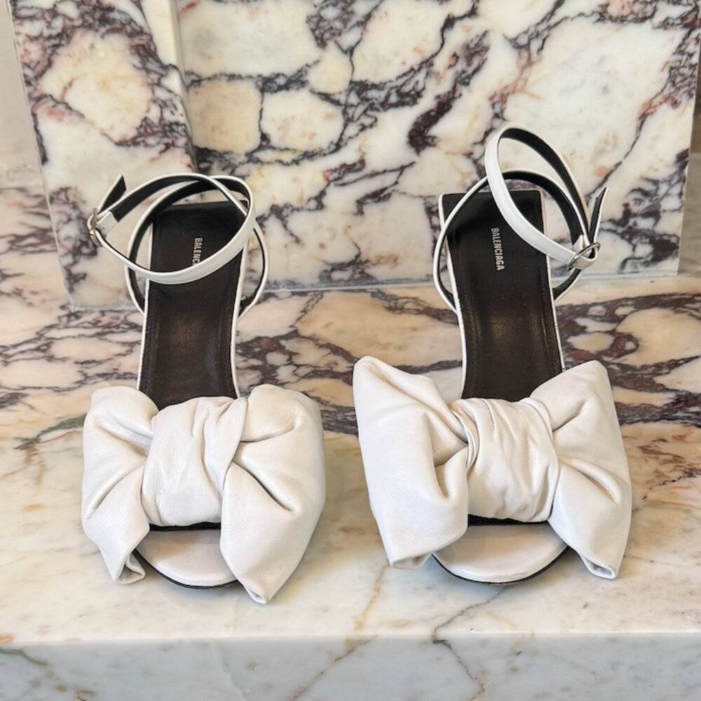 Balenciaga Leather Bow Sandals